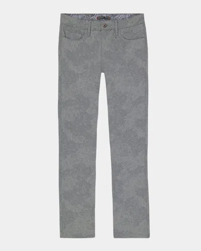 Robert Graham Men's Alton Tonal Paisley Slim Five-pocket Pants In Gray