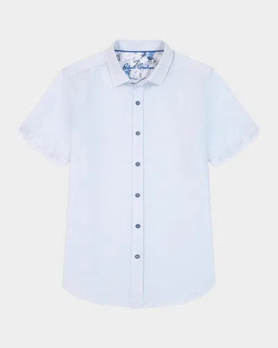 Robert Graham Men & Apos;s Brackenbury Cotton Jacquard Short-sleeve Shirt In Blue