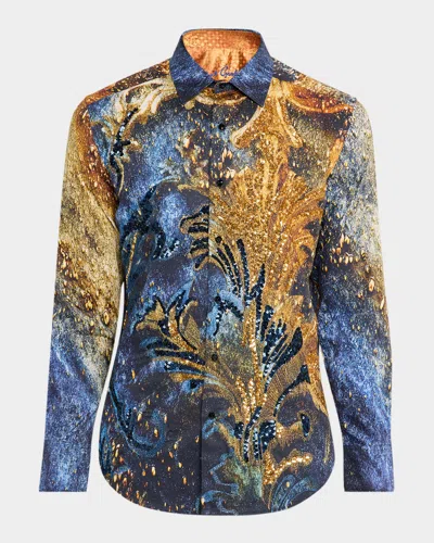 Robert Graham Men & Apos;s Fleur De Mare Embroidered Sequin Sport Shirt In Multi