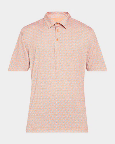 Robert Graham Men & Apos;s Geometric Polo Shirt In Orange