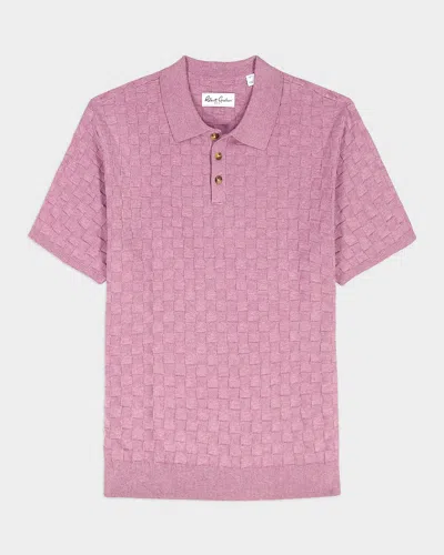 Robert Graham Men & Apos;s Hampson Basketweave Polo Sweater In Pink