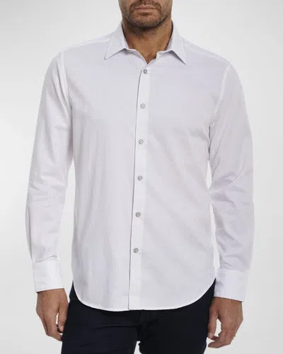 Robert Graham Men & Apos;s Highland Stretch Cotton Jacquard Sport Shirt In White