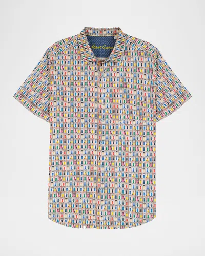 Robert Graham Men & Apos;s Livingston Door Print Short-sleeve Shirt In Multi