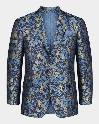 Robert Graham Radford Tailored Fit Floral Jacquard Sport Coat In Blue