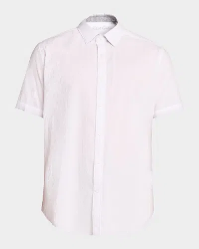 Robert Graham Men & Apos;s Thresher Textured Cotton Short-sleeve Shirt In White