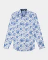 Robert Graham Angola Classic Fit Floral Jacquard Button-up Shirt In Blue