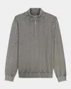 Robert Graham Aubin Basketweave Quarter Zip Sweater In Gray