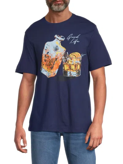Robert Graham Men's Barrel Aged Graphic Cotton T-shirt In Blue