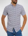 Robert Graham Bassel Short Sleeve Button Down Shirt In Blue