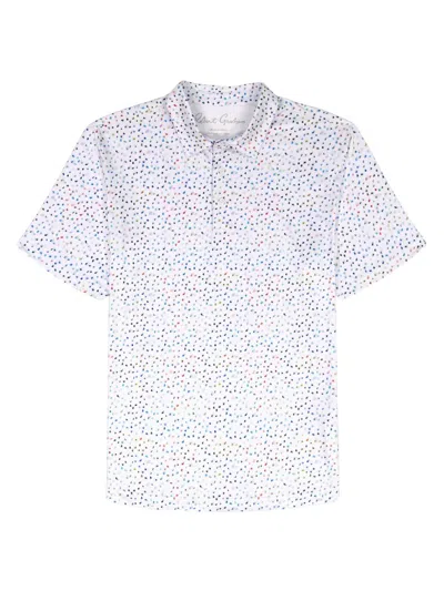 Robert Graham Men's Baybridge Dot-print Polo Shirt In White