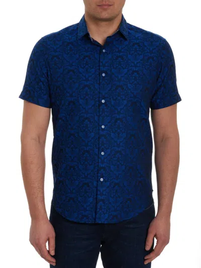 Robert Graham Men's Bayview Classic Fit Short Sleeve Shirt In Navy