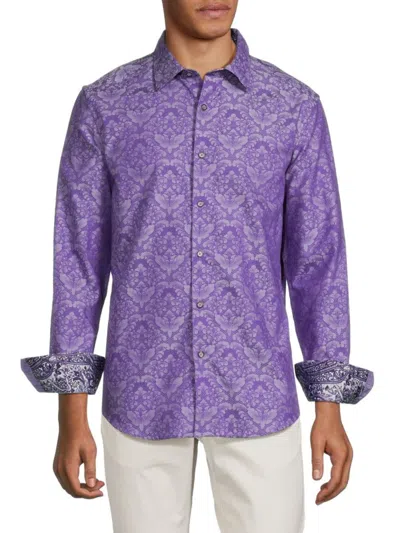Robert Graham Men's Bayview Paisley Jacquard Button Down Shirt In Lilac