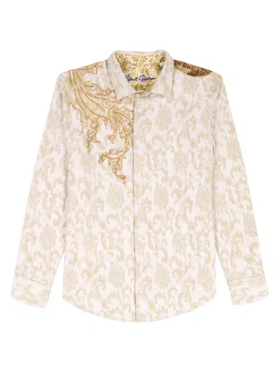 Robert Graham Men's Beaded Snake Shirt In Neutral