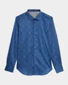 Robert Graham Men's Beekman Texture Print Button-down Shirt In Blue