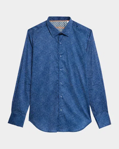 Robert Graham Men's Beekman Texture Print Button-down Shirt In Blue