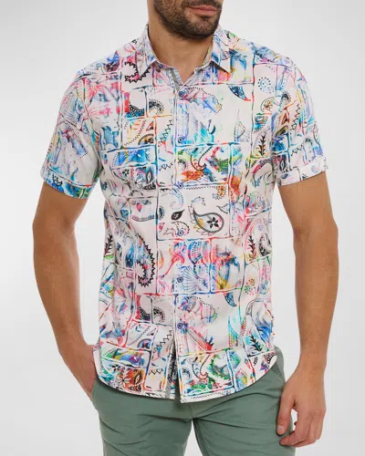 Robert Graham Men's Belize Paisley-print Short-sleeve Shirt In Multi