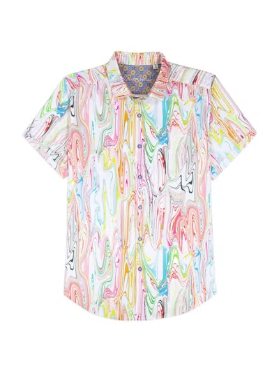 Robert Graham Men's Bellenden Woven Satin Shirt In Pink