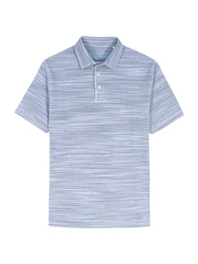 Robert Graham Bogner Heathered Knit Polo Shirt In Blue