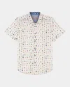 Robert Graham Booze Cruise Classic Fit Short Sleeve Cotton Button-up Shirt In White