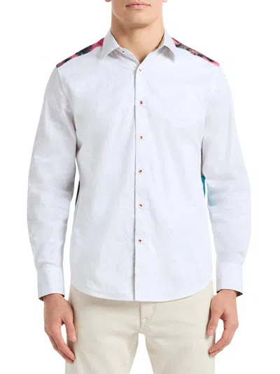Robert Graham Men's Boulevard Graphic Cotton Shirt In White