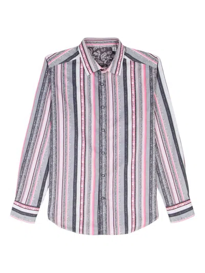 Robert Graham Bramshaw Mixed Stripe Stretch Cotton Button-up Shirt In Pink