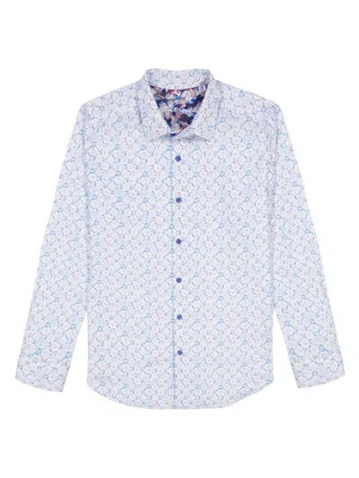 Robert Graham Men's Bramston Printed Long-sleeve Button-front Shirt In White