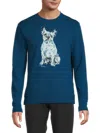 Robert Graham Men's Camo Graham Cotton Crewneck Sweatshirt In Blue
