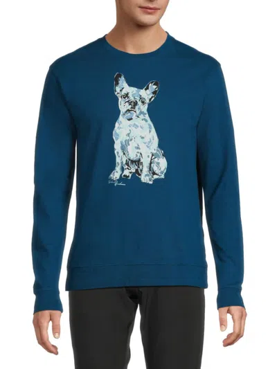 Robert Graham Men's Camo Graham Cotton Crewneck Sweatshirt In Blue