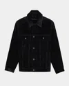 Robert Graham Celestial Velvet Trucker Jacket In Black