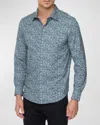 Robert Graham Clarendon Classic Fit Geo Print Cotton Knit Button-up Shirt In Grey