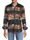 Robert Graham Whiskey In Jar 2 Long Sleeve Button Front Shirt In Black