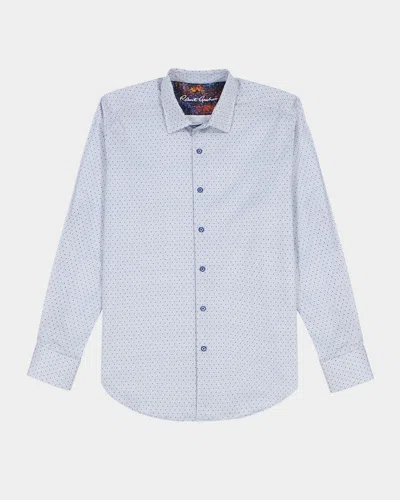 Robert Graham Men's Clayton Dotted Stretch Sport Shirt In Blue