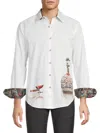 Robert Graham Men's Cognac Graphic Cotton Shirt