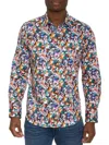 Robert Graham Como Paisley Stretch Cotton Button-up Shirt In Blue Multicolor