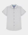 Robert Graham Copacabana Classic Fit Gingham Short Sleeve Knit Button-up Shirt In Blue