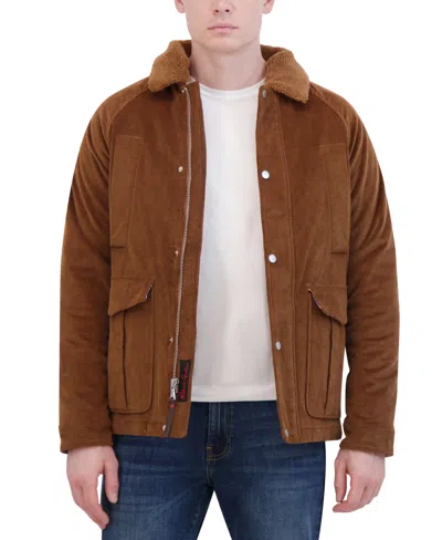 Robert Graham Men's Corduroy Chore Jacket With Sherpa Collar In Tan