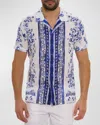 Robert Graham Corsica Short Sleeve Button Down Shirt In Blue