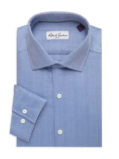 Robert Graham Men's Cotton Tailored Fit Dress Shirt In Blue