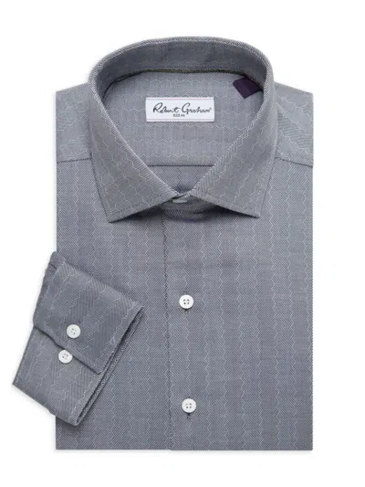 Robert Graham Men's Cotton Tailored Fit Dress Shirt In Grey