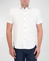 Robert Graham Thresher Classic Fit Solid Short Sleeve Cotton Seersucker Button-up Shirt In White