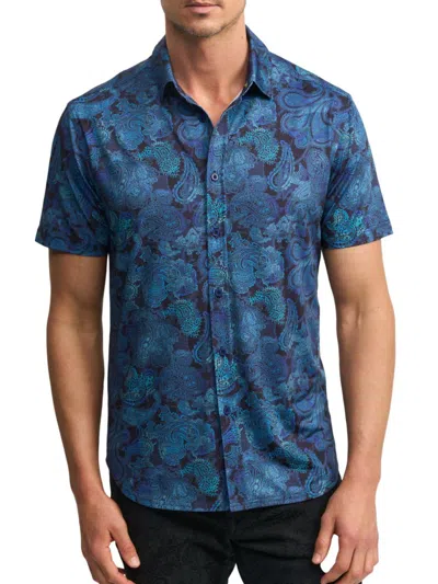 Robert Graham Men's Cusco Paisley Button-front Shirt In Blue