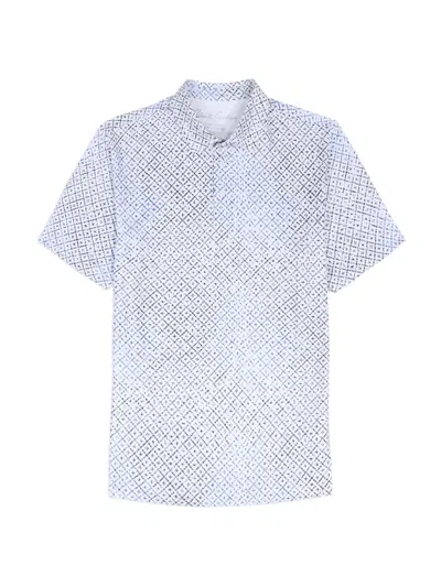 Robert Graham Dalby Short Sleeve Knit Polo Shirt In White