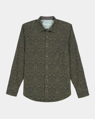 Robert Graham Men's Damask Classic Fit Button-down Shirt In Green