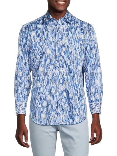 Robert Graham Men's Demeri Tile Sport Shirt In Blue