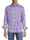 Robert Graham Men's Demeri Tile Sport Shirt In Purple