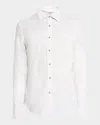 Robert Graham Men's Devonshire Paisley-check Jacquard Button-down Shirt In White