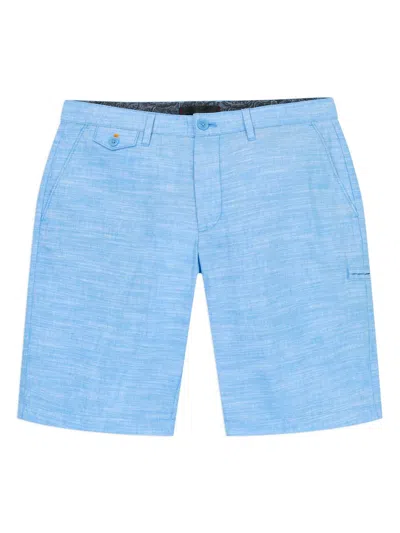 Robert Graham Men's Dixton Solid Cotton-linen Shorts In Blue