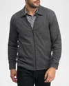 Robert Graham Dorven Classic Fit Cotton Knit Zip-up Top In Black