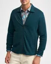 Robert Graham Men's Dorven Cotton Knit Full-zip Sweater In Dark Teal