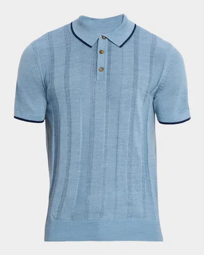 Robert Graham Edvan Merino Wool Blend Polo Sweater In Green
